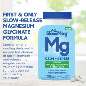 Slow-Mag Magnésium Glycinate 150 caplets vue arrière