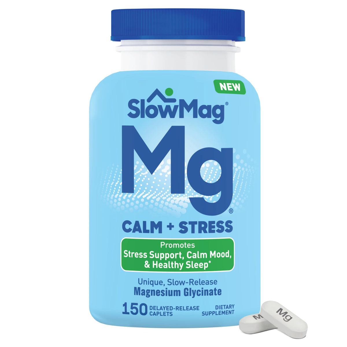Slow-Mag Magnésium Glycinate 150 caplets vue avant