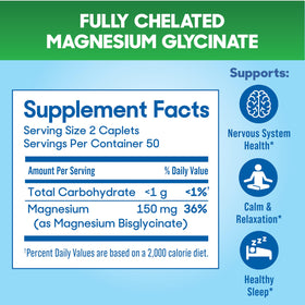 Slow-Mag Magnésium Glycinate comprimés dans la main