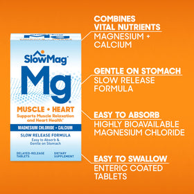 SlowMag Muscle + Heart comprimés en gros plan