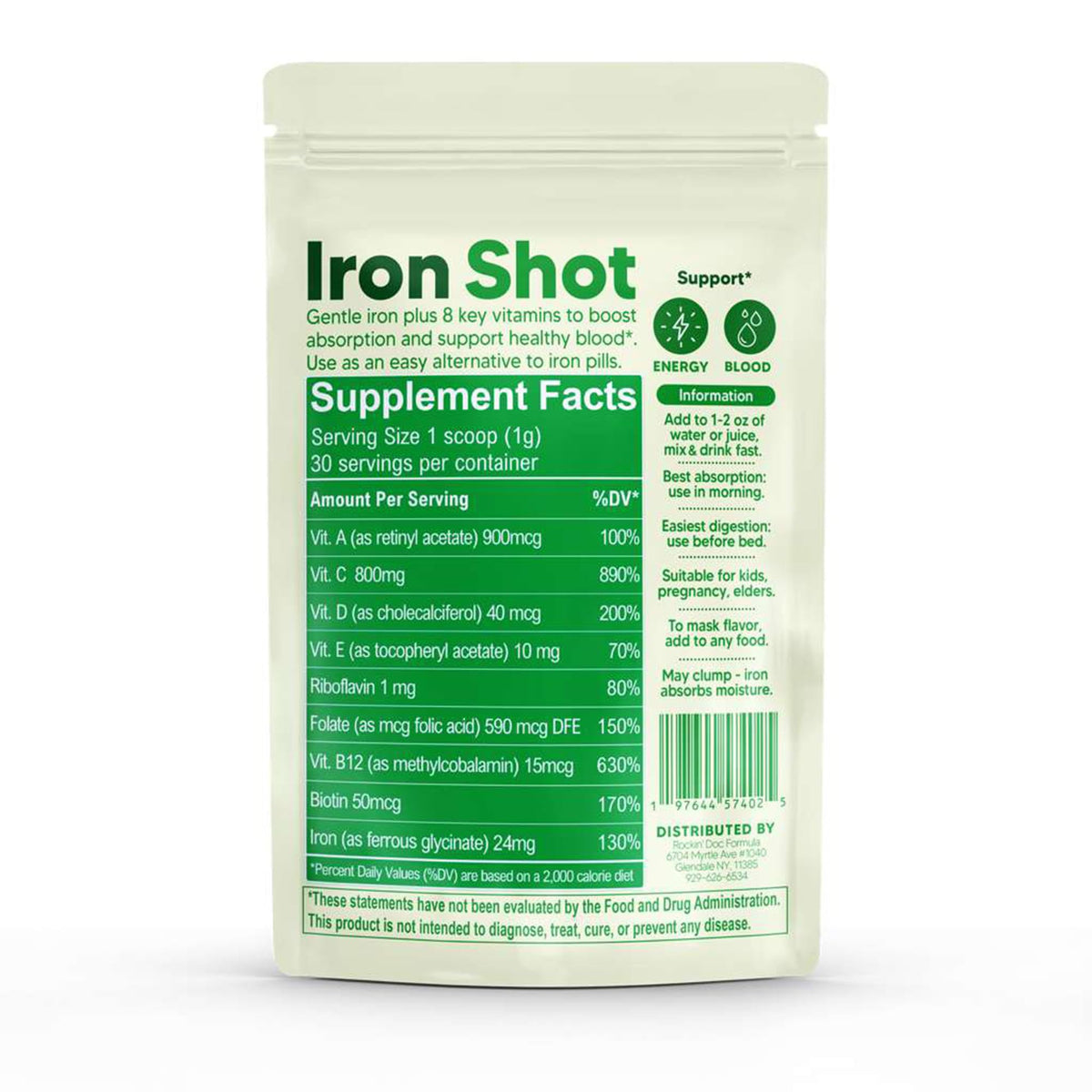 Smart Eats Fer Shot dosage avec cuillère