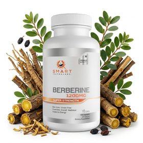 Smart Nutra Labs Berbérine HCL 1200mg Capsules avec un Verre d'Eau