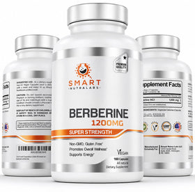Smart Nutra Labs Complément Alimentaire Berbérine HCL 1200mg Flacon de 180 Capsules Végétales