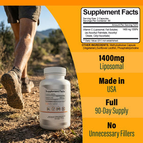 Smart Nutra Labs Vitamine C Liposomale 1400mg 180 capsules emballage