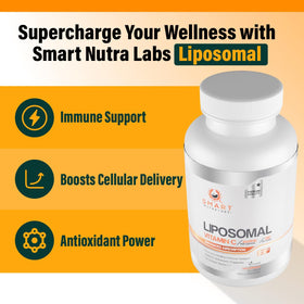 Smart Nutra Labs Vitamine C Liposomale 1400mg capsules avec un verre d'eau
