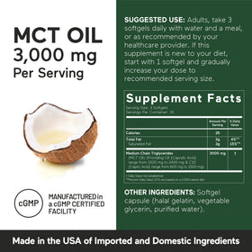 SMARTERNUTRITION Capsules d'Huile MCT C8 et C10, étiquette du produit