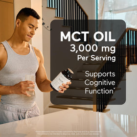 SMARTERNUTRITION Capsules d'Huile MCT C8 et C10, gélules sur une table