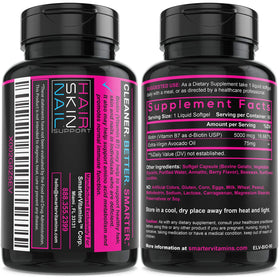 SmarterVitamins Biotine 5000mcg gélules liquides sur fond blanc