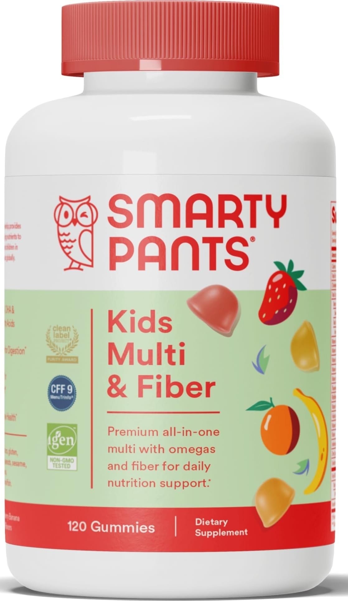 SmartyPants gommes multivitamines et fibres enfants 340g devant l'emballage