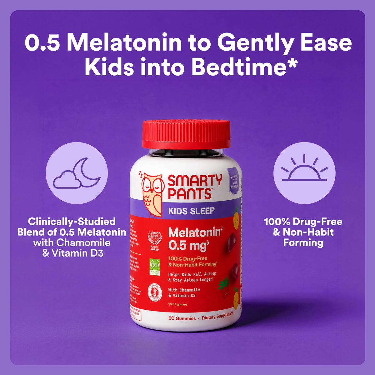 SmartyPants Gummies de Sommeil avec Camomille et Vitamine D3