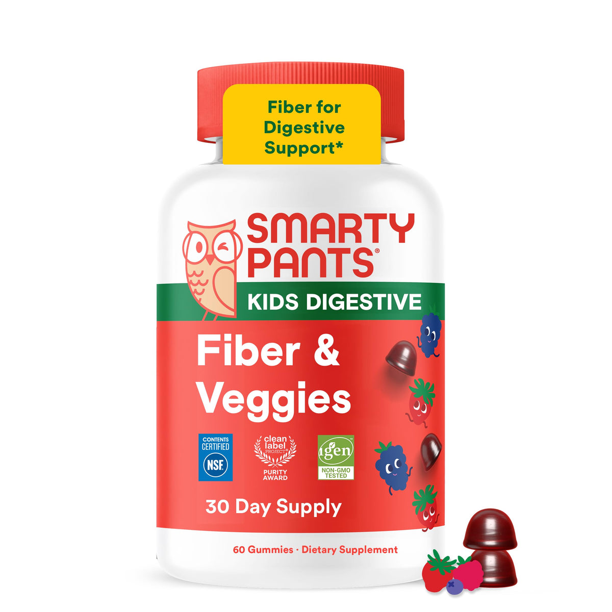 SmartyPants gummies Fibres & Légumes 60 unités en emballage