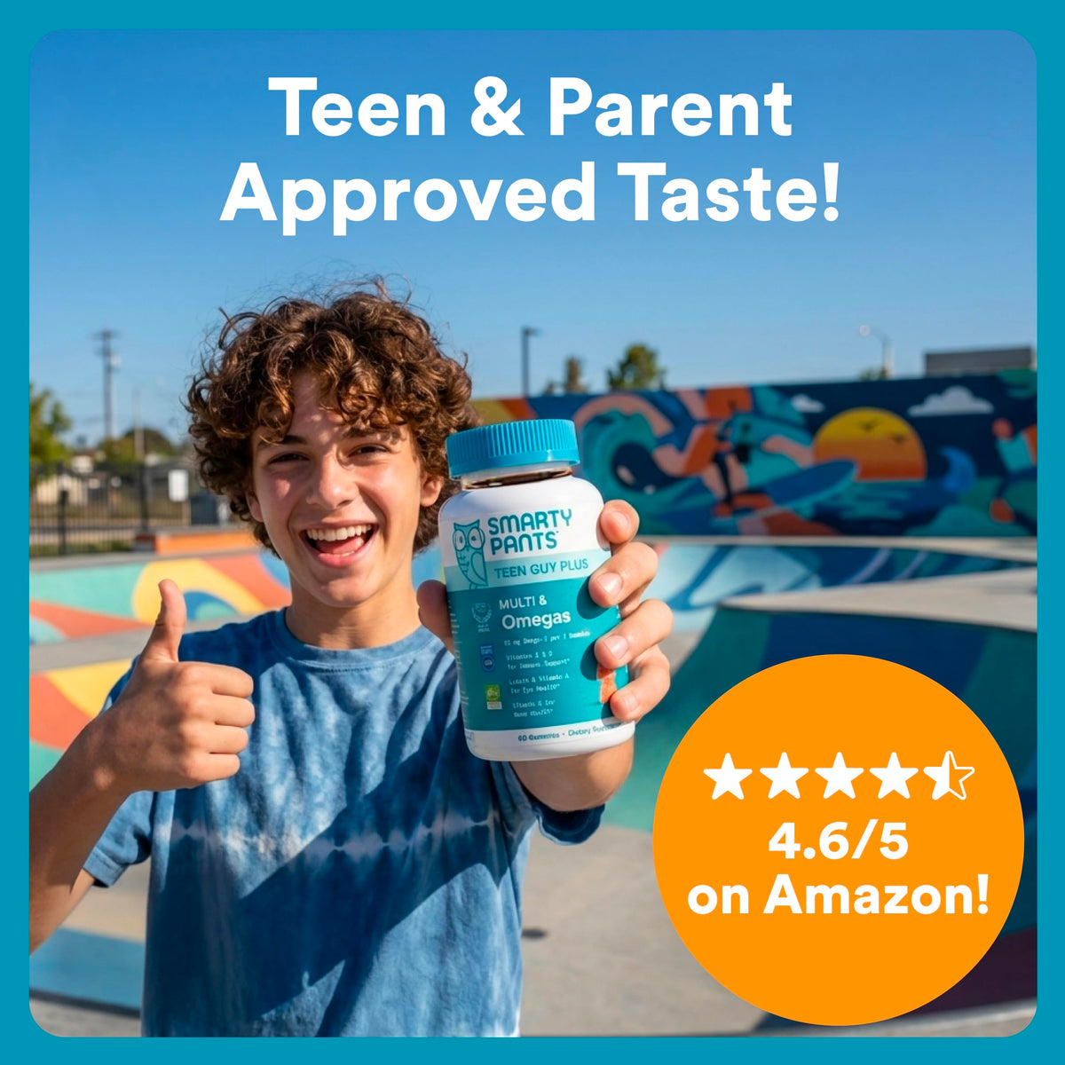 SmartyPants Gummies Multivitamines Teen Garçon 60 Gummies avec d'autres compléments