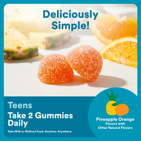 SmartyPants Gummies Multivitamines Teen Garçon 60 Gummies saveur ananas orange