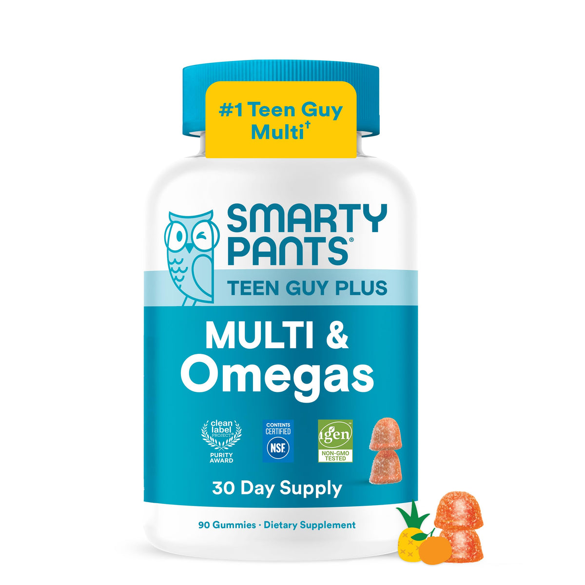 SmartyPants Gummies Multivitamines Teen Garçon 60 Gummies vue de face