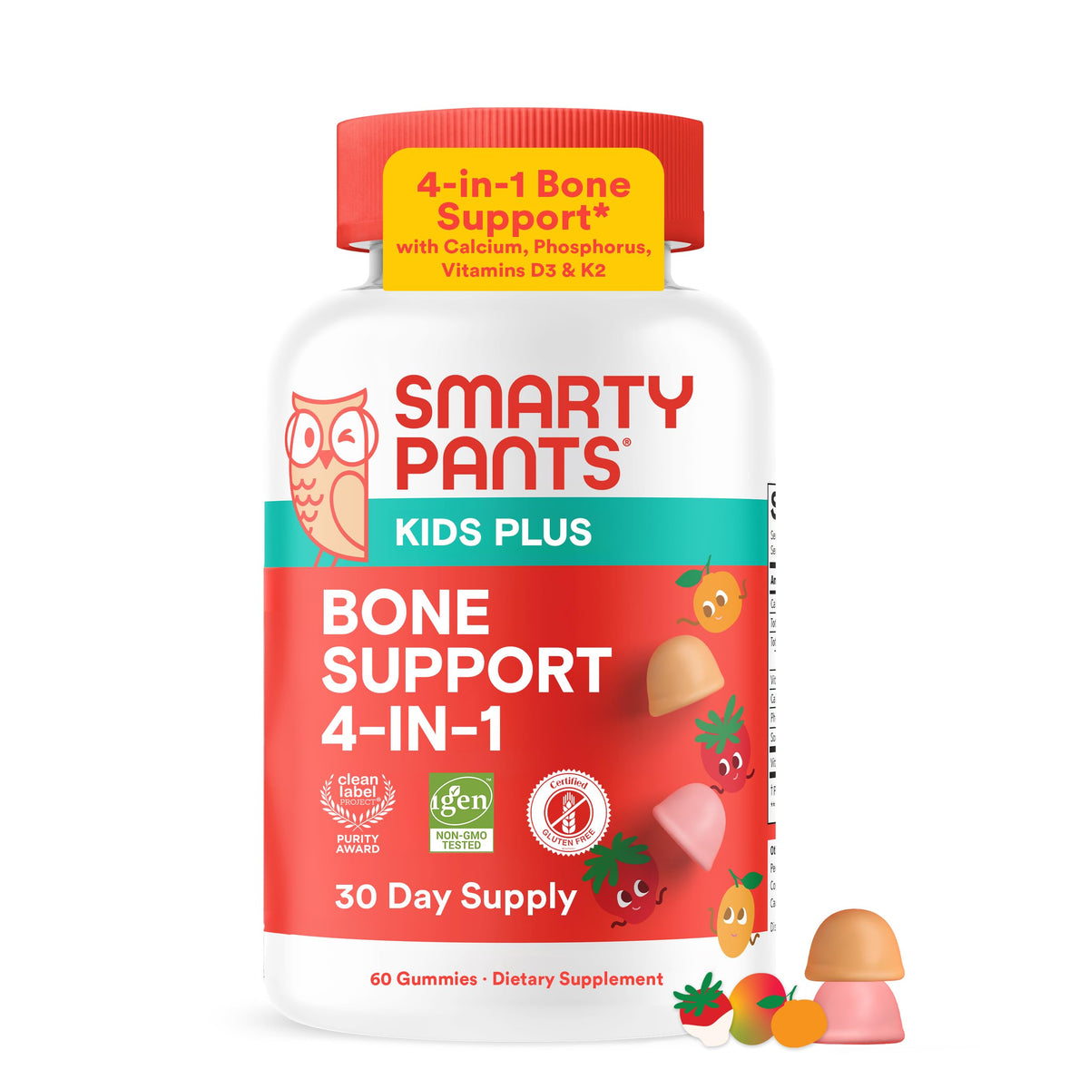 SmartyPants gummies pour enfants 4-en-1 en boîte, saveurs crème de fraise et mangue orange