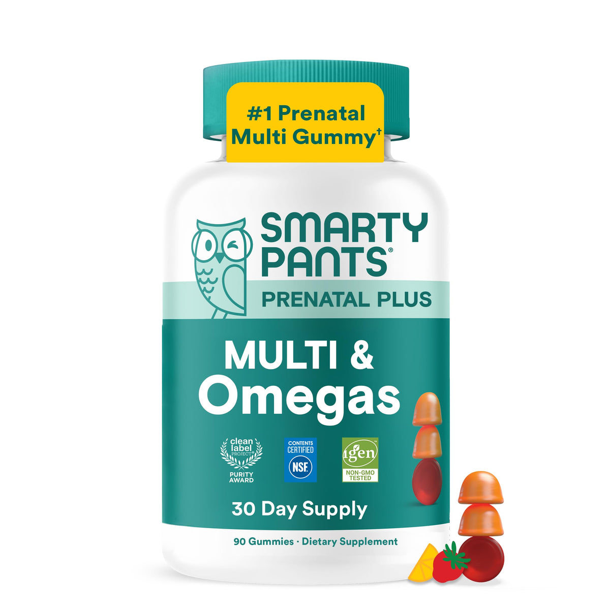 SmartyPants Gummies Prénatales 90 Gummies devant de l'emballage