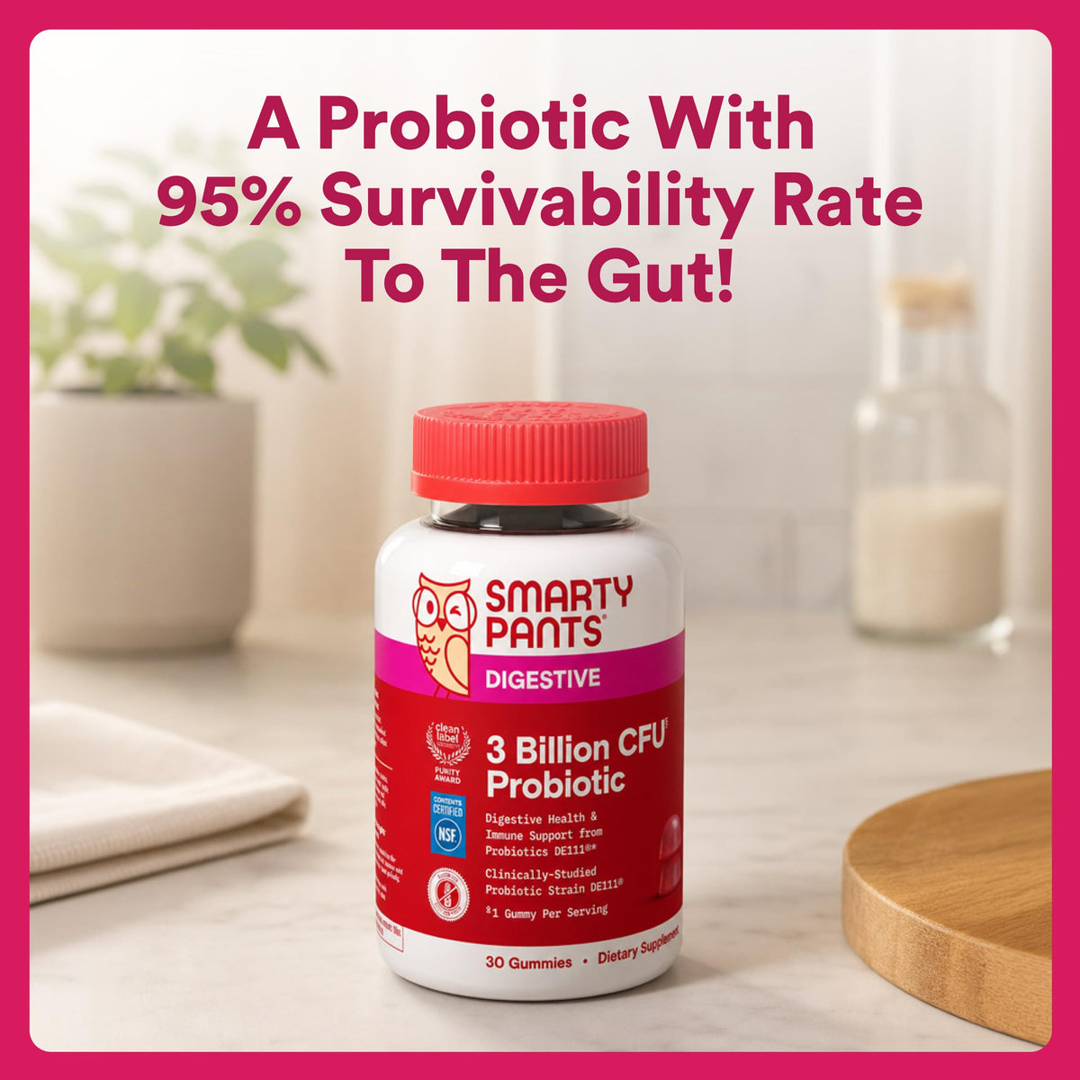 SmartyPants Gummies Probiotiques Adultes 3 Milliards CFU 30 Comp. avec d'autres produits