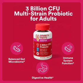 SmartyPants Gummies Probiotiques Adultes 3 Milliards CFU 30 Comp. emballage