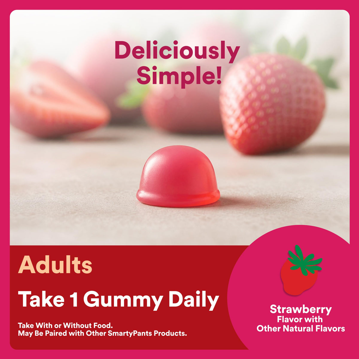 SmartyPants Gummies Probiotiques Adultes 3 Milliards CFU 30 Comp. sur une table
