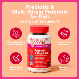 SmartyPants Gummies Probiotiques Enfants 60 Gummies, vue de côté montrant la texture