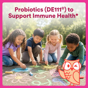 SmartyPants Gummies Probiotiques Enfants en portion sur une table