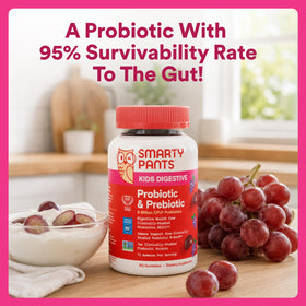 SmartyPants Gummies Probiotiques Enfants, vue arrière du packaging