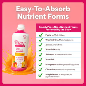 SmartyPants Multivitamine Liquide Femme 32 oz goût pêche-ananas
