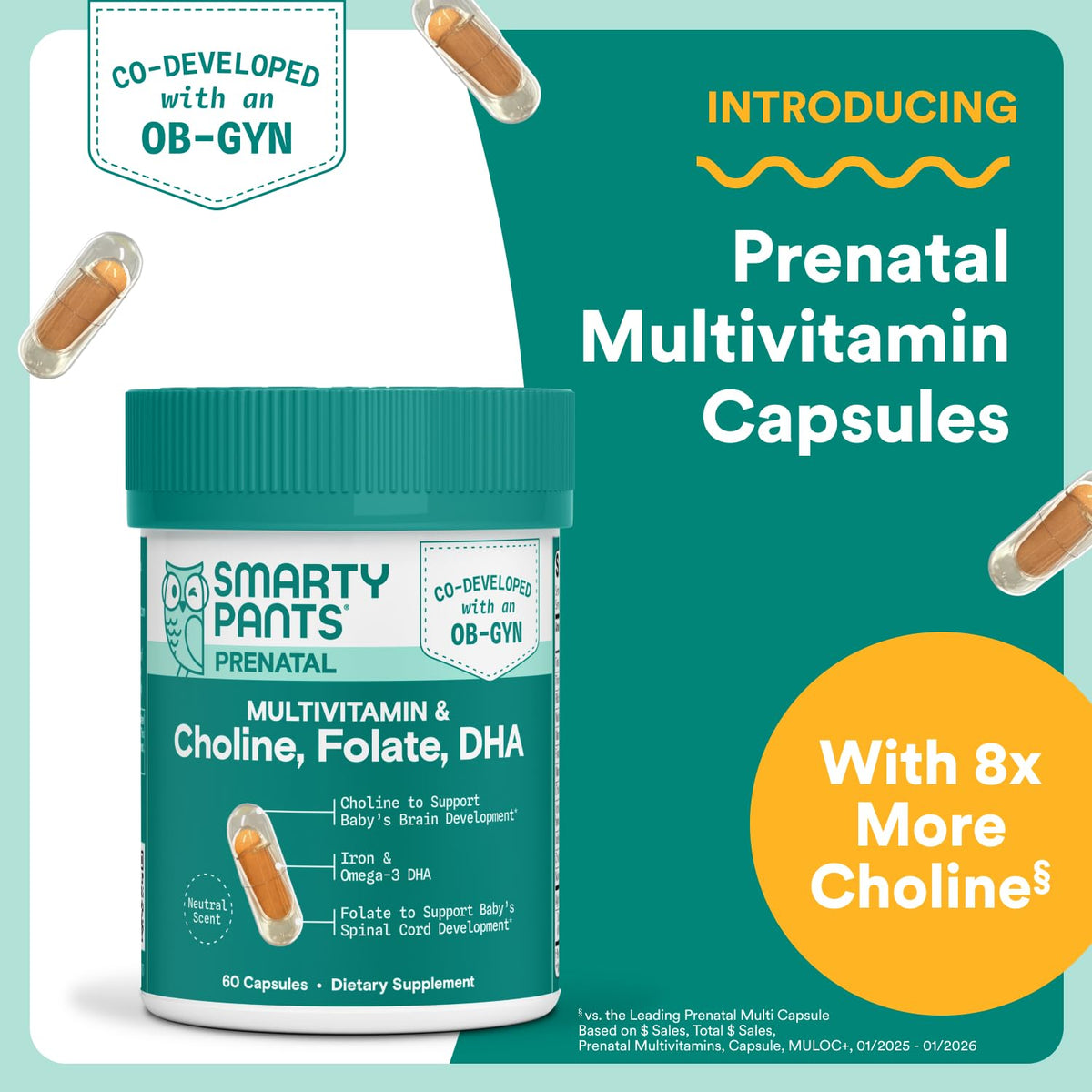 SmartyPants Multivitamines Prénatales Capsules 60 Comprimés vue de dos