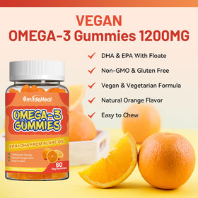 SmildeHeal gélules d'huile de poisson Omega 3 Vegan 1000mg dosage recommandé