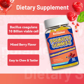 SmildeHeal Gummies Probiotiques 60 Comp. affichant les ingrédients