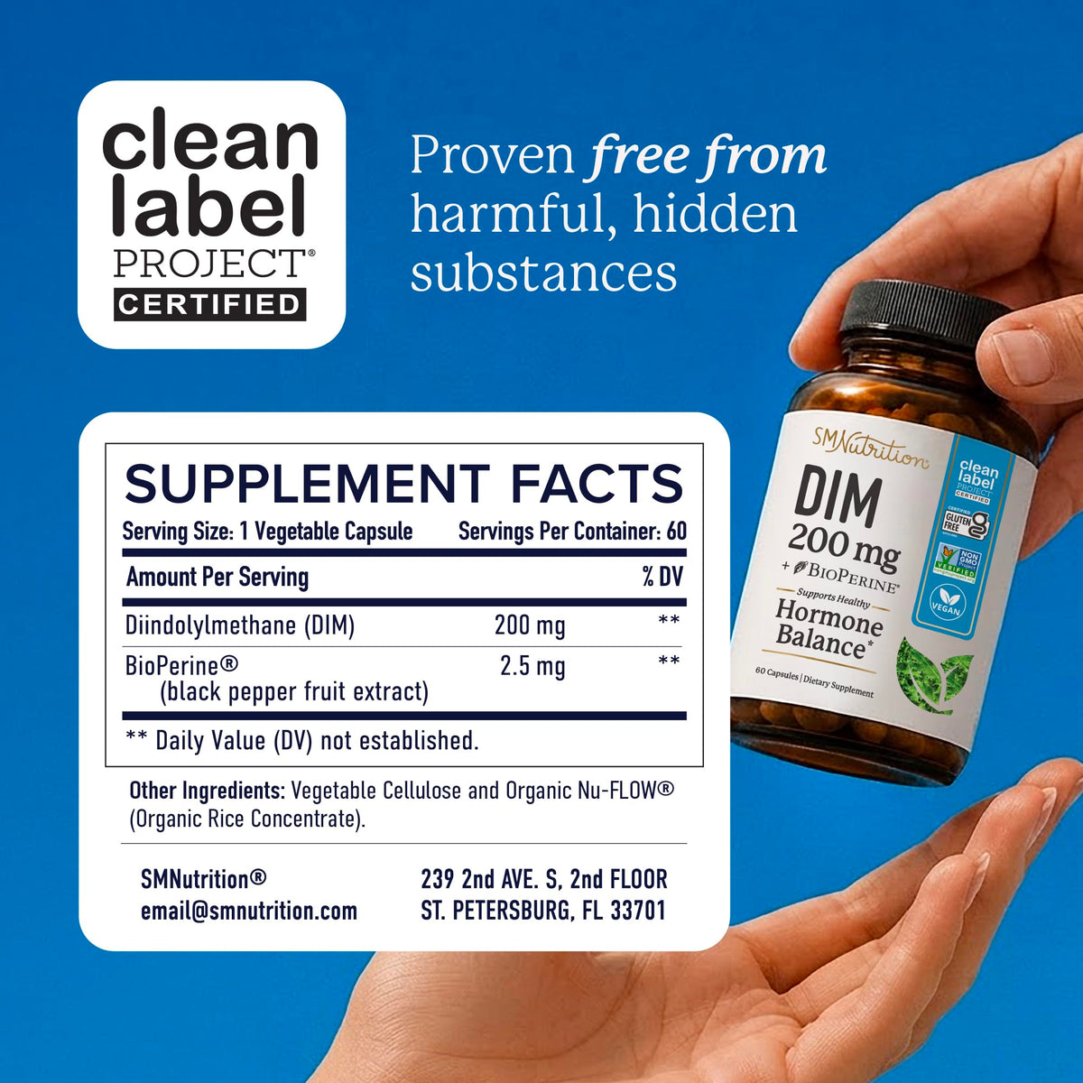 SMNutrition Complément Alimentaire DIM 200 mg 50g - ingrédients