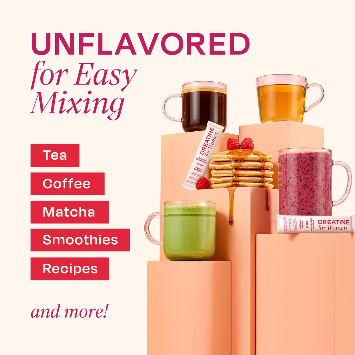 SMNutrition Créatine Femme stick pack avec des ingrédients