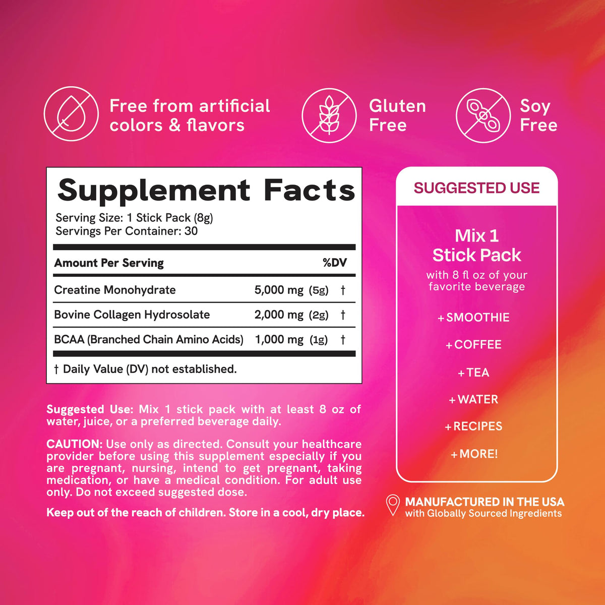 SMNutrition Créatine Femme stick pack en utilisation