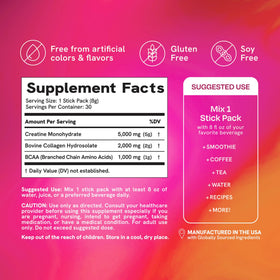 SMNutrition Créatine Femme stick pack en utilisation