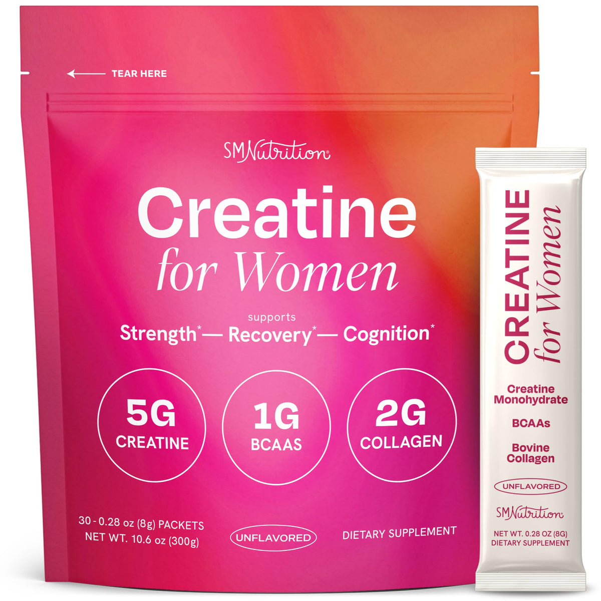 SMNutrition Créatine Femme stick pack vue de face