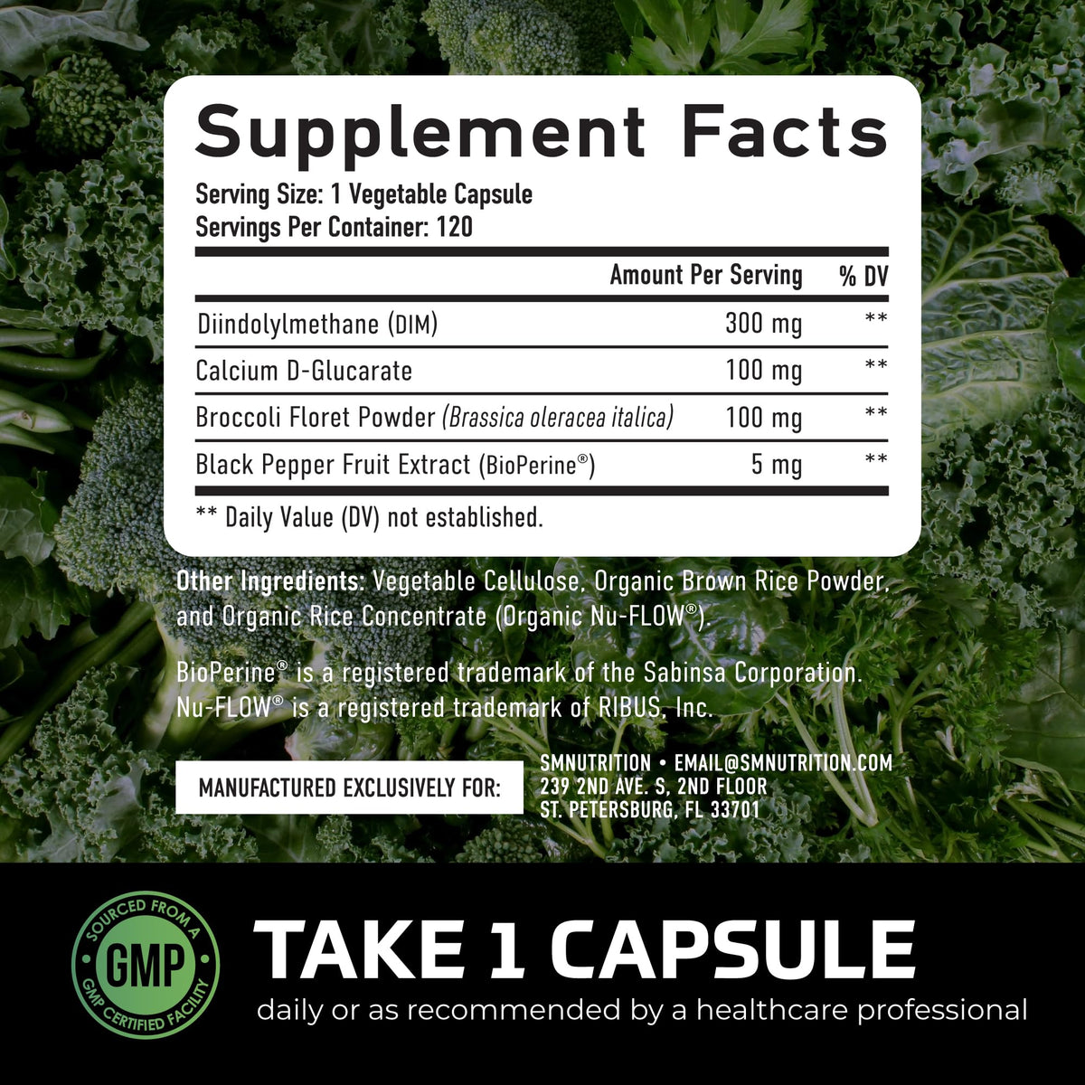 SMNutrition DIM 300mg flacon sur un fond neutre