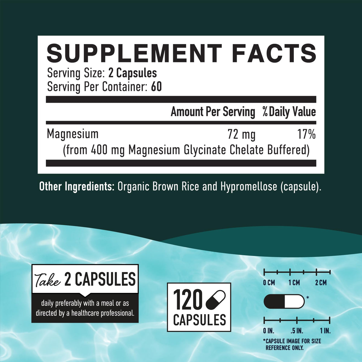 SMNutrition Magnésium Glycinate 400mg - étiquette avec ingrédients