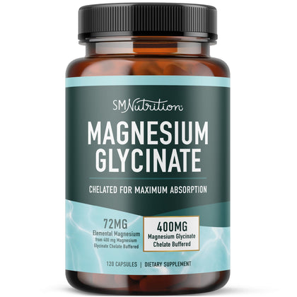 SMNutrition Magnésium Glycinate 400mg - vue de face de l'emballage