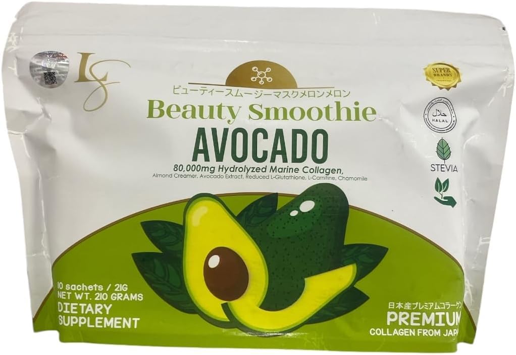 Smoothie Collagène Luxe Beauty sachets en avant-plan