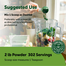 Smoothie préparé avec de la poudre de spiruline Micro Ingredients