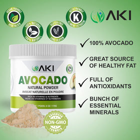 Smoothie préparé avec la poudre d'avocat AKI ORGANIC