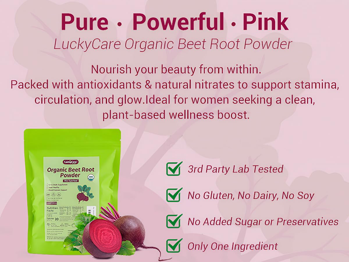 Smoothie préparé avec poudre de betterave bio Luckycare