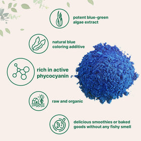 Smoothie vert avec ajout de poudre de spiruline bleue
