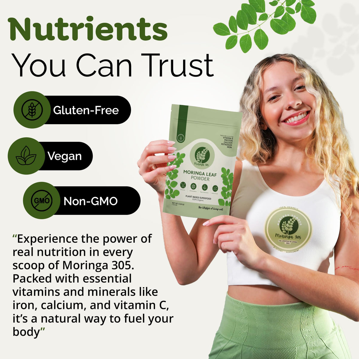 Smoothie vert avec poudre de Moringa 305