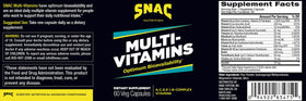 SNAC Multivitamines 60 Capsules vue de dos