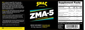 SNAC ZMA-5 Complément Minéral 90 Capsules avec étiquette
