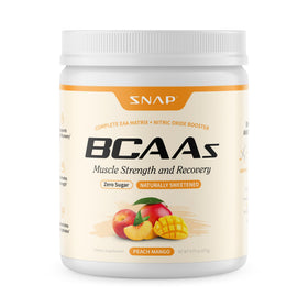 Snap Supplements BCAA Poudre 340g saveur Pêche Mangue vue de face