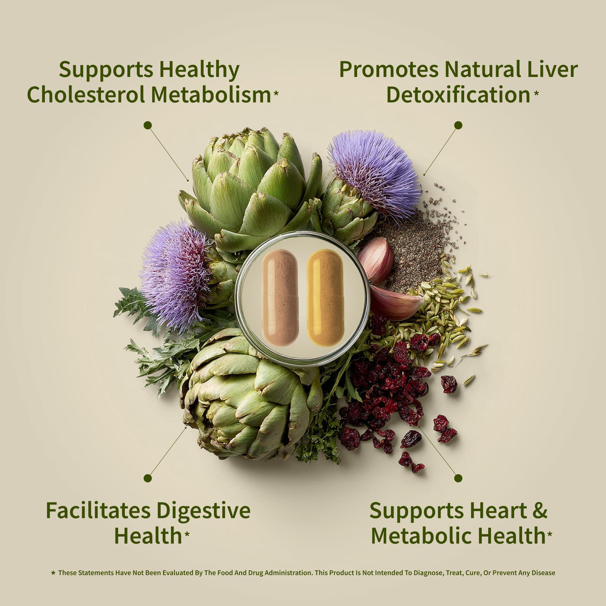 Snap Supplements Complément Alimentaire Artichaut et Cholestérol 60 Capsules étiquette
