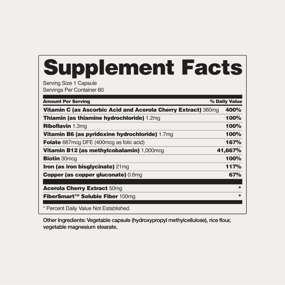 Snap Supplements Complément Alimentaire Fer 60 Capsules Végétales avec ingrédients