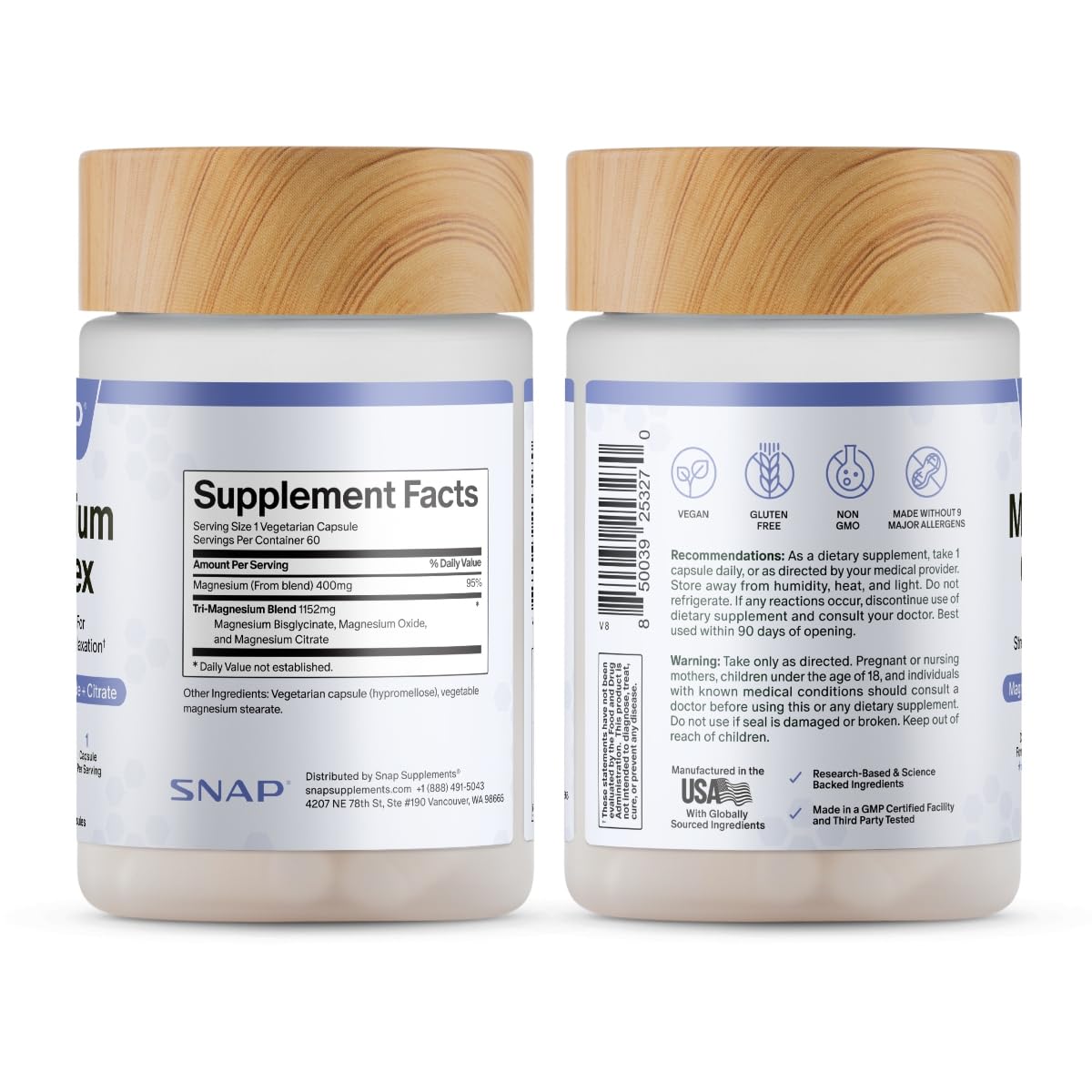 Snap Supplements Complexe de Magnésium Triples 60 Capsules en situation de vie quotidienne